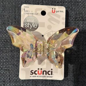 Butterfly Hair Clip  -Large Plastic Crystal-Looking